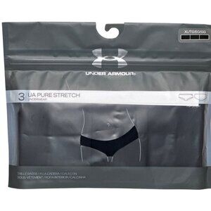 Under Armour XL 3 Pack Solid Black Pure Stretch Hipster Panties